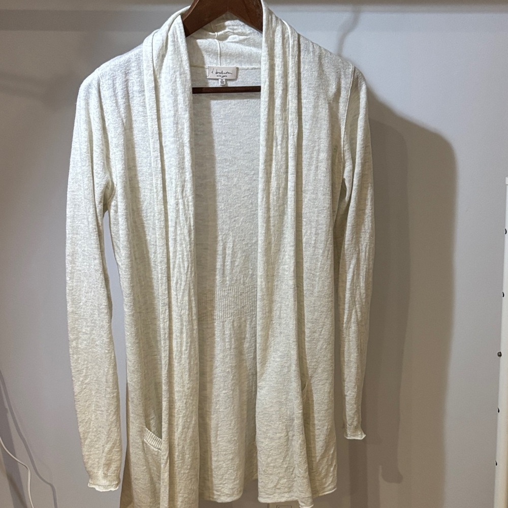 Babaton Ivory Open-Front Cardigan